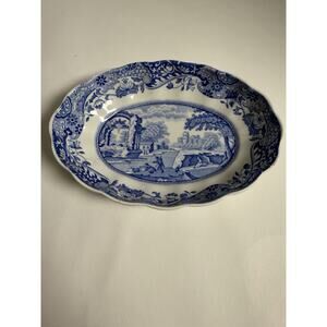 Vintage Spode Blue Italian Pickle Dish Made In England
